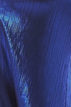 Maternity Plunge Neck Foil Maxi Royal Blue by Goddiva