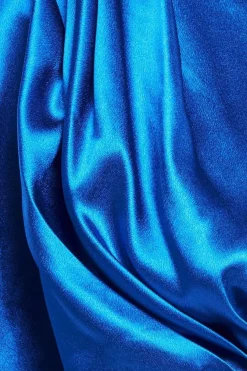 Maternity Satin Drape Shoulder Wrap Maxi Dress - Royal Blue by Goddiva