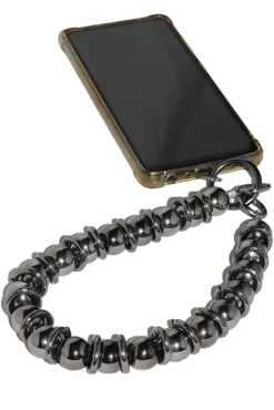 Metal Beaded Phone Strap - Black by Goddiva Accessories