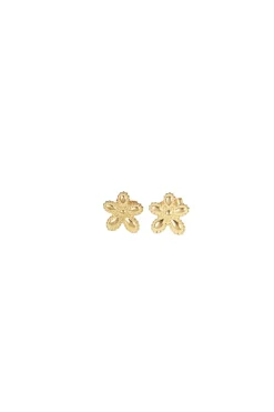 Mini Flower Surround Detail Stud Earring In Gold by Last True Angel