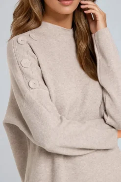 Mocha High Neck Jumper by Aftershock London