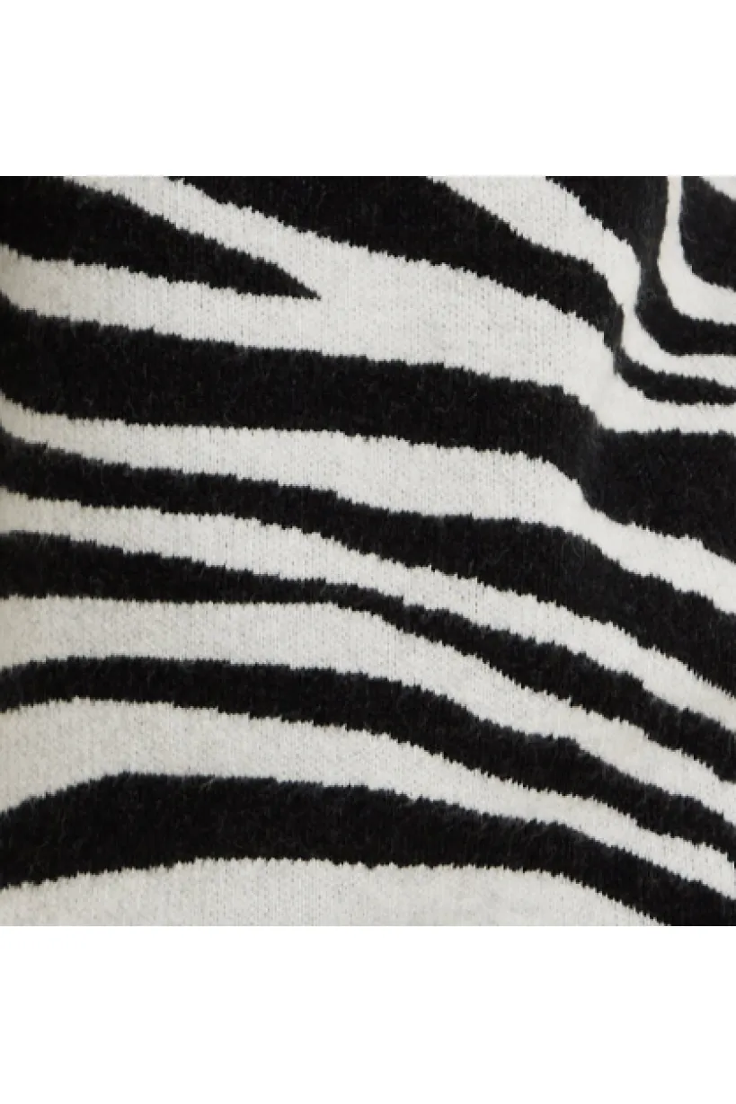 Mono Zebra High Neck Jumper by Liquorish