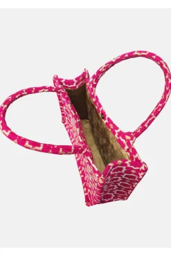 Moroccan Geometric Print Fabric Tote Bag In Pink by Berber Leather