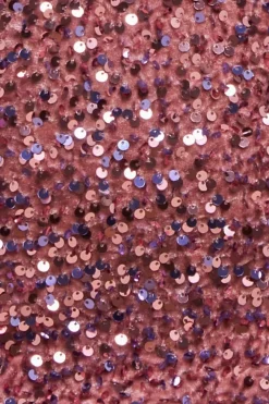 Multi Sequin & Velvet Bardot Midi Dress - Blush Pink by Goddiva