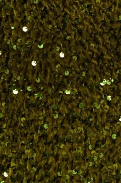 Multi Sequin & Velvet Bardot Maxi Dress - Olive Green by Goddiva