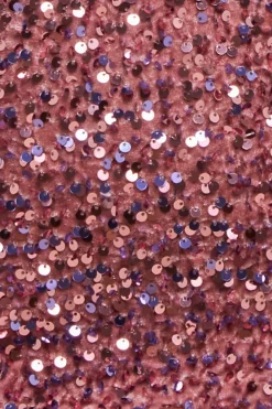 Multi Sequin & Velvet Bardot Midi Dress - Blush Pink by Goddiva