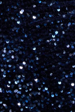 Multi Sequin & Velvet Bardot Midi Dress - Navy Blue by Goddiva