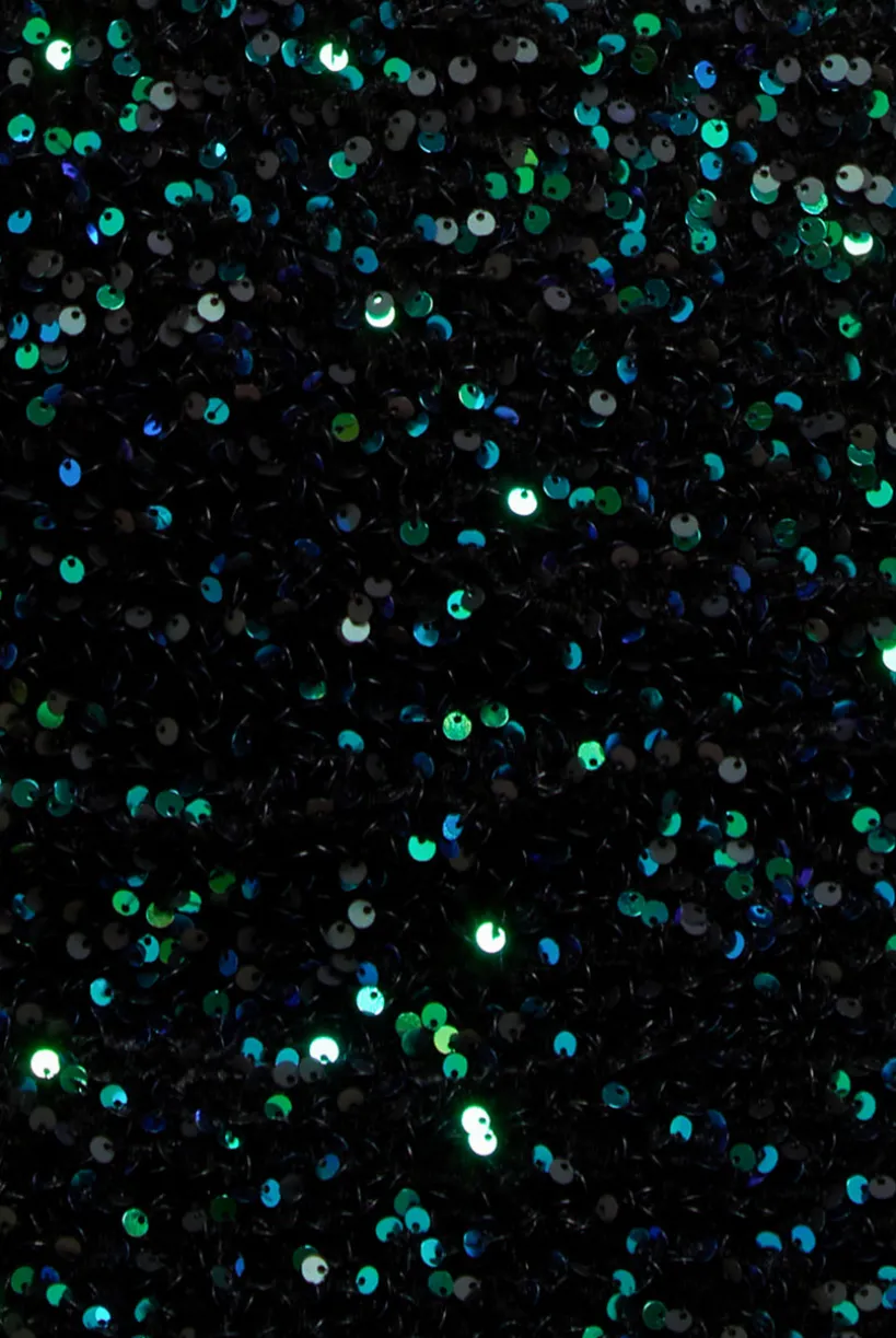 Multi Sequin & Velvet Bardot Midi - Emerald Green by Goddiva