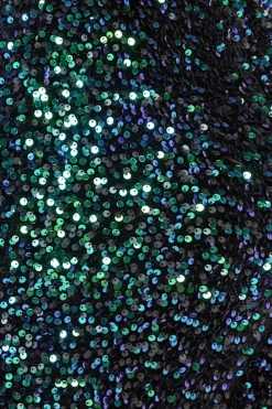 Multi Sequin Velvet Bodycon Mini - Emerald Green by Goddiva