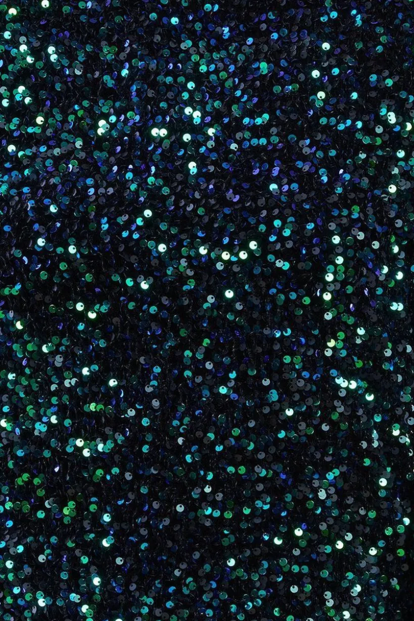 Multi Sequin Velvet Jumper - Emerald Green by Goddiva