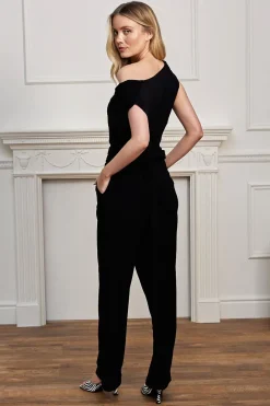 Multi Style Tie Back Jumpsuit In Black by Angeleye
