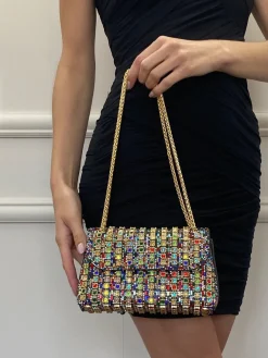 Multicolour Embellished Shoulder Bag by SVNX