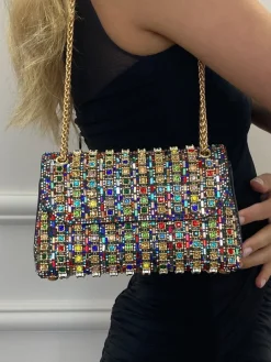 Multicolour Embellished Shoulder Bag by SVNX