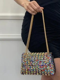 Multicolour Embellished Shoulder Bag by SVNX