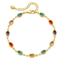 Multicolour Oval Chain Bracelet by SVNX