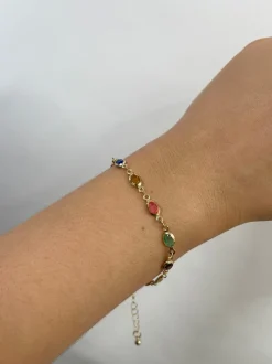 Multicolour Oval Chain Bracelet by SVNX