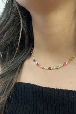 Multicolour Oval Chain Necklace by SVNX
