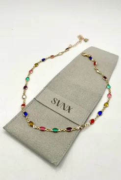 Multicolour Oval Chain Necklace by SVNX