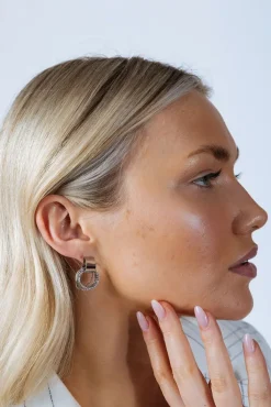 Multi-Layer Circle Stud Earrings In Silver by SVNX