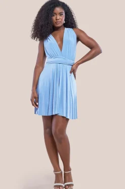 Multiway Mini Dress - Powder Blue by Goddiva