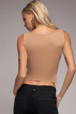 Nude Mesh Sleeveless Taffeta Bow Top - Black by Goddiva