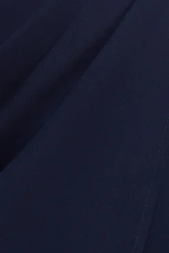 Off The Shoulder Chiffon Wing Scuba Crepe Midi Dress - Navy Blue by Goddiva
