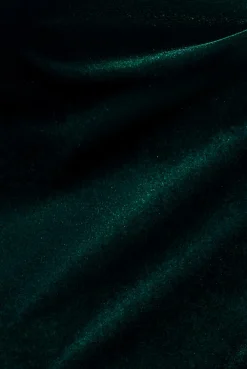Off The Shoulder Deep Plunge Velvet Maxi Dress - Emerald Green by Goddiva