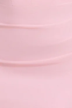 Off The Shoulder Draped Sleeve Maxi Dress With Diamante Neckline - Blush Pink by Goddiva