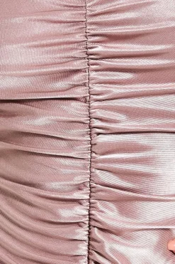Off The Shoulder Ruched Mini - Champagne by Goddiva