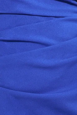 Off The Shoulder Scuba Maxi Dress - Royal Blue by Goddiva