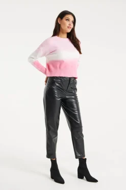 Ombre Pattern Jumper In Pink And White by Liquorish