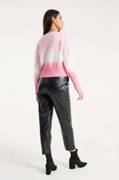 Ombre Pattern Jumper In Pink And White by Liquorish
