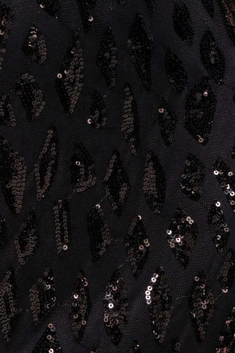 Ombre Sequin Halter Maxi With Thigh Split - Black by Goddiva