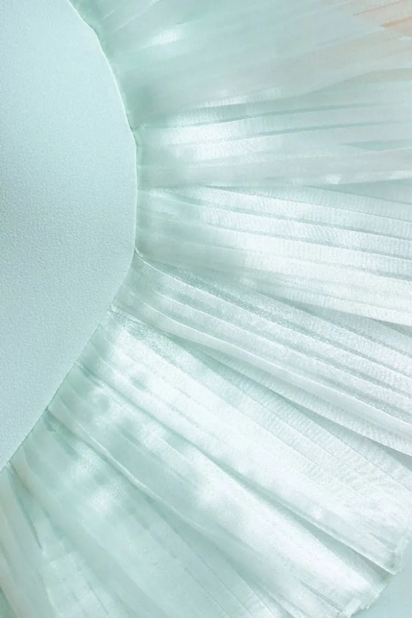 One Shoulder Pleated Fan Maxi Dress - Mint Green by Goddiva