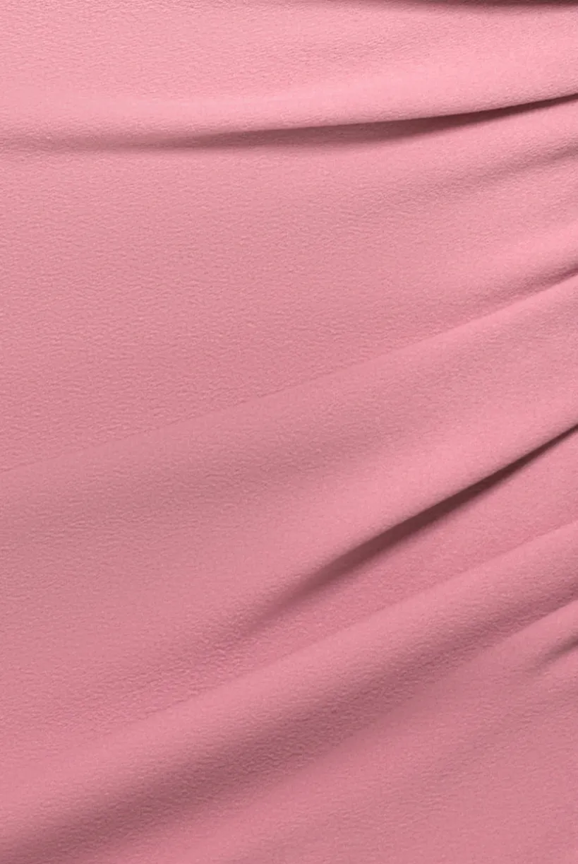 One Shoulder Satin Band Maxi Dress - Rose Pink by Goddiva