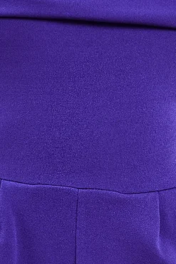 One Shoulder Scuba Jumpsuit - Purple by Goddiva