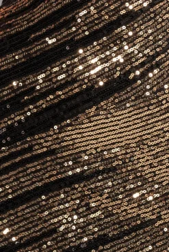 One Sleeve Diagonal Sequin Midi - Gold by Goddiva