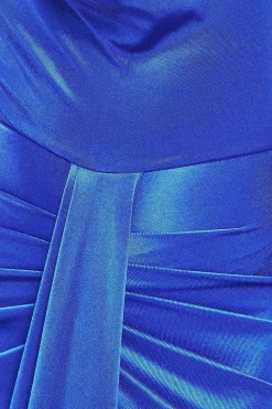 Open Back Cowl Neck Maxi Dress - Royal Blue by Goddiva