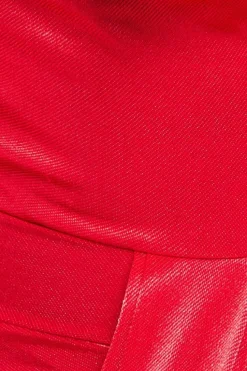 Open Back Cowl Neck Maxi Dress - Red by Goddiva