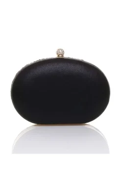 Oval Diamante Embellished Clutch Bag by SVNX