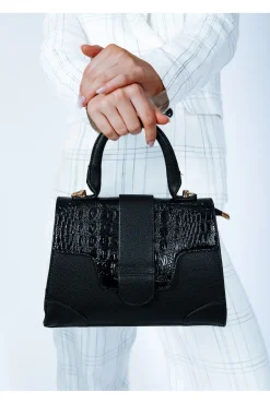 Patent Croc Top Handle Bag by SVNX