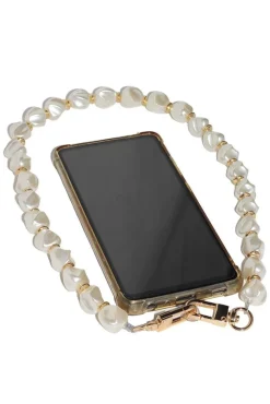 Pearl Barok Phone Strap - White by Goddiva Accessories