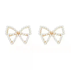 Pearl Bow Earrings by Last True Angel