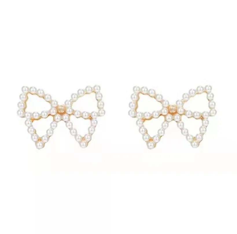 Pearl Bow Earrings by Last True Angel