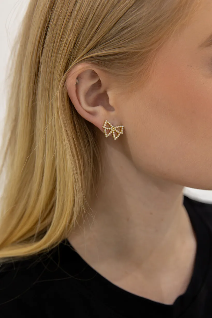 Pearl Bow Earrings by Last True Angel