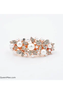 Pearl Hair Clip With Crystal by QueenMee Accessories