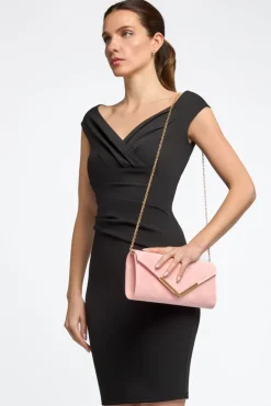 Pink Suede Envelope Clutch Bag by Aftershock London