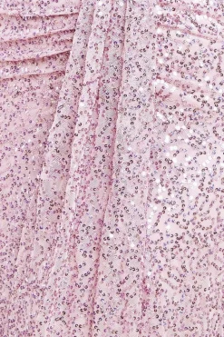 Plunge V-Neck Sequin Maxi Dress - Blush by Goddiva