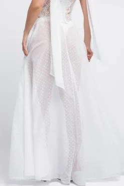Polka Dobby Chiffon A-Line Maxi Skirt by Goddiva