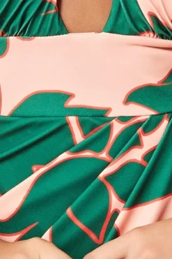 Printed Crossover Midi - Green by Goddiva